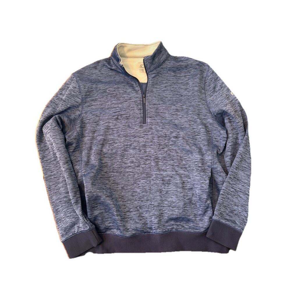 Callaway Weather Series 1/4 Zip Mens Large Blue Golf Pullover Preppy Heathered